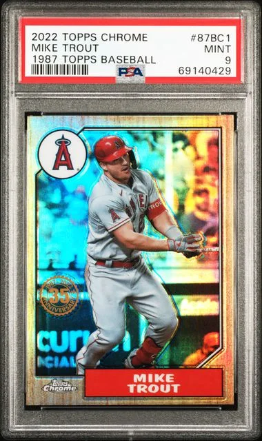 2022 Topps Chrome Mike Trout 1987 Topps Baseball #87BC1 card image