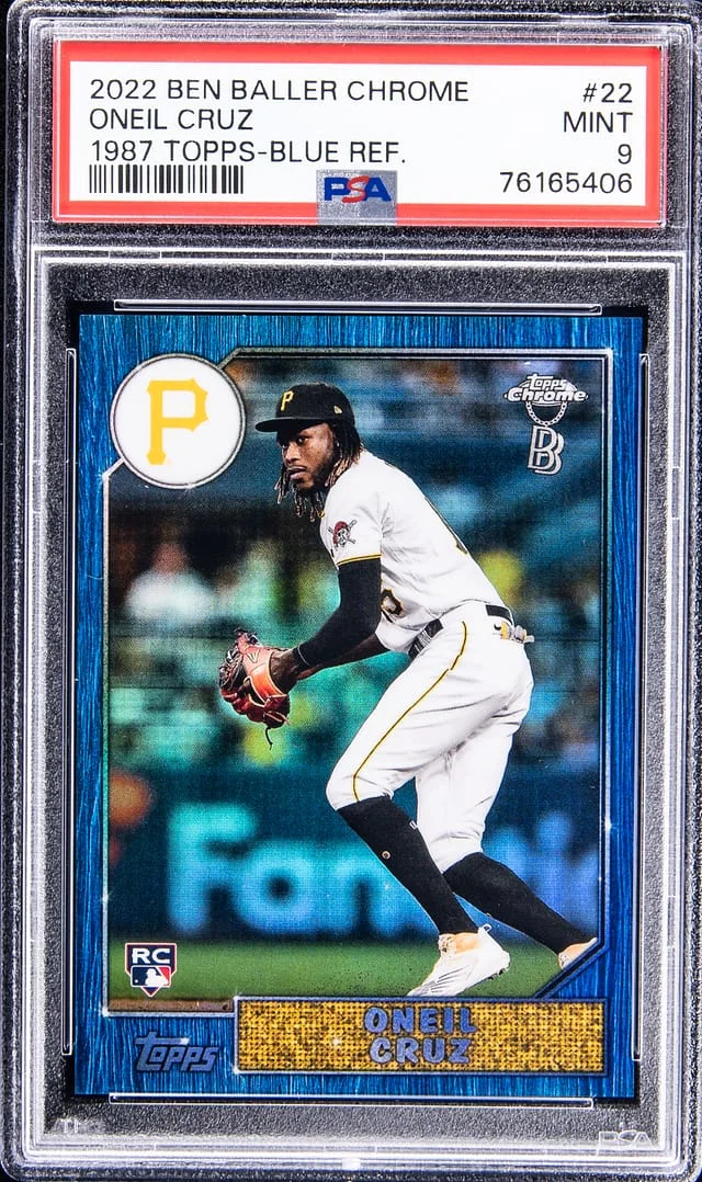 2022 Topps Chrome Oneil Cruz Ben Baller 1987 Green Refractor #22 card image
