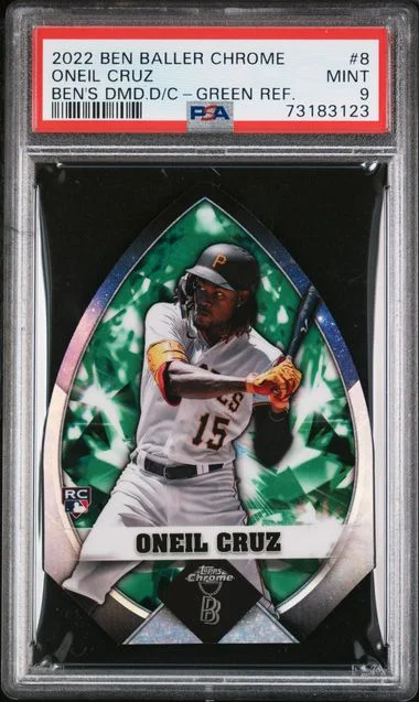 2022 Topps Chrome Oneil Cruz Ben Baller Ben's Diamond Die-Cuts Green Refractor #8 card image