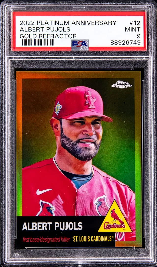 2022 Topps Chrome Platinum Anniversary Albert Pujols Green Wave Refractor #12 card image