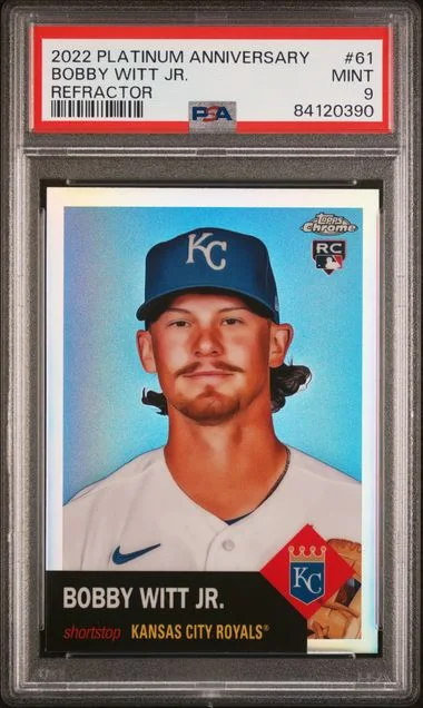 2022 Topps Chrome Platinum Anniversary Bobby Witt Jr. Refractor #61 card image