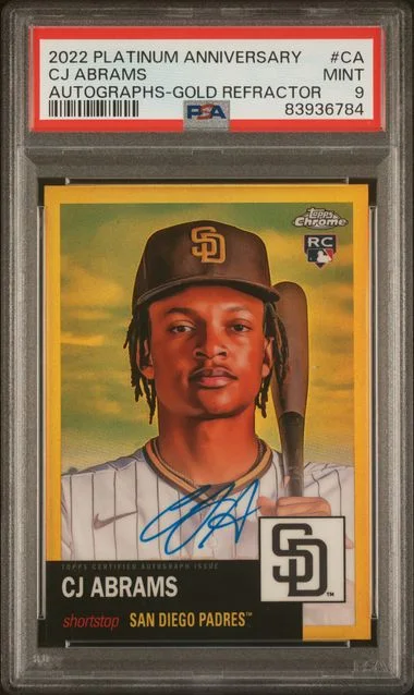 2022 Topps Chrome Platinum Anniversary CJ Abrams Autograph Gold Refractor #CPA-CA card image