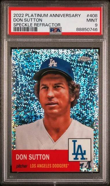2022 Topps Chrome Platinum Anniversary Don Sutton Speckle Refractor #408 card image