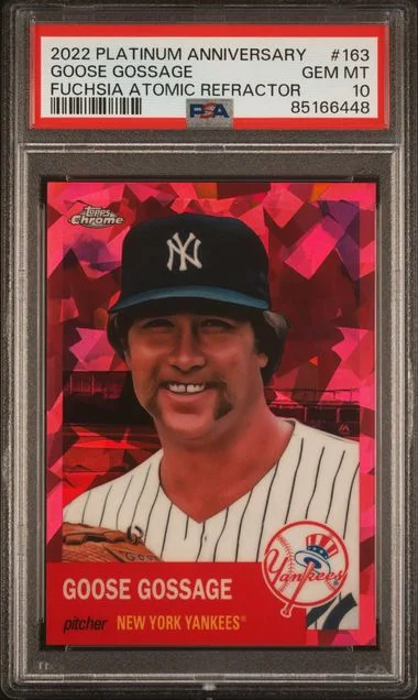 2022 Topps Chrome Platinum Anniversary Goose Gossage Fuchsia Atomic Refractor #163 card image