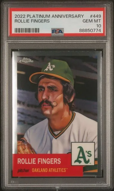 2022 Topps Chrome Platinum Anniversary Rollie Fingers #449 card image