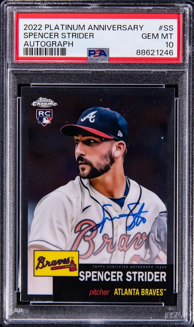 2022 Topps Chrome Platinum Anniversary Spencer Strider Autograph #CPA-SS card image