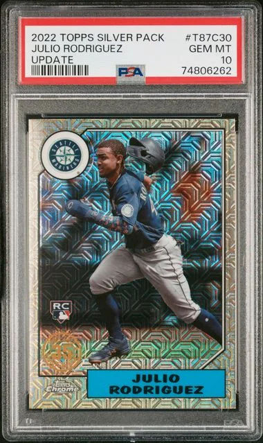 2022 Topps Chrome Promo Update T87C30 Julio Rodriguez Silver Pack #1987 card image