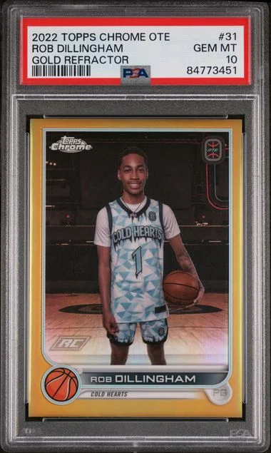 2022 Topps Chrome Rob Dillingham Overtime Elite Gold Refractor #31 card image