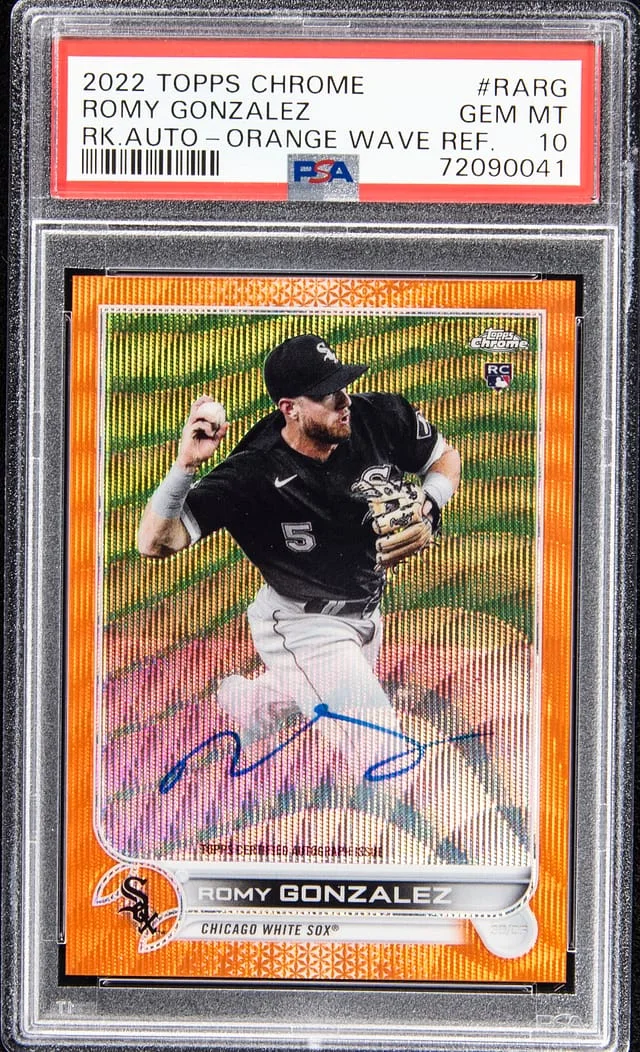 2022 Topps Chrome Romy Gonzalez Autograph - Orange Wave Refractor #RARG card image
