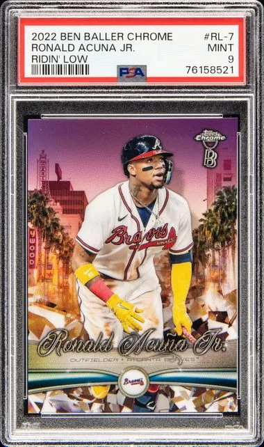 2022 Topps Chrome Ronald Acuna Jr. Ben Baller Ridin' Low #RL-7 card image