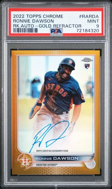 2022 Topps Chrome Ronnie Dawson Autographs Gold Refractor #RA-RDA card image