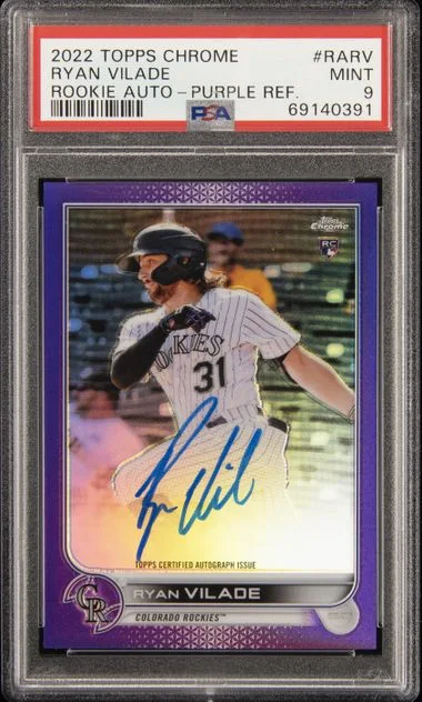 2022 Topps Chrome Ryan Vilade Autographs Gold Refractor #RA-RV card image