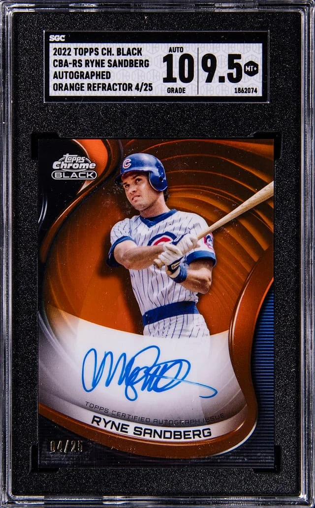 2022 Topps Chrome Ryne Sandberg Autographs Orange Refractor #CBA-RS card image