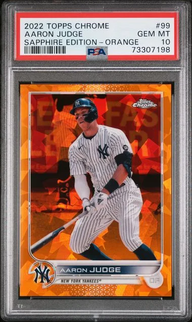 2022 Topps Chrome Sapphire Edition Aaron Judge Orange #99 card image