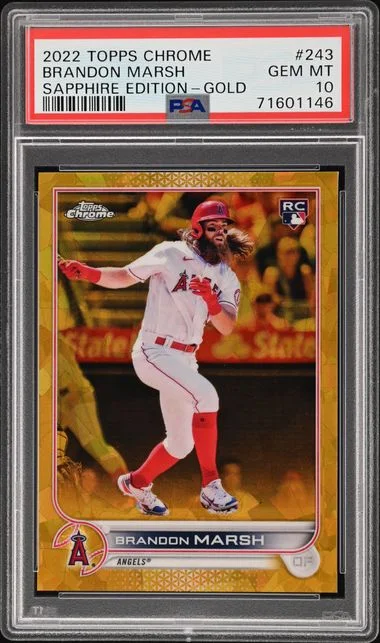 2022 Topps Chrome Sapphire Edition Brandon Marsh Gold #243 card image