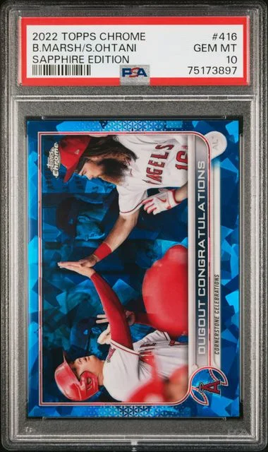 2022 Topps Chrome Sapphire Edition Brandon Marsh/Shohei Ohtani #416 card image