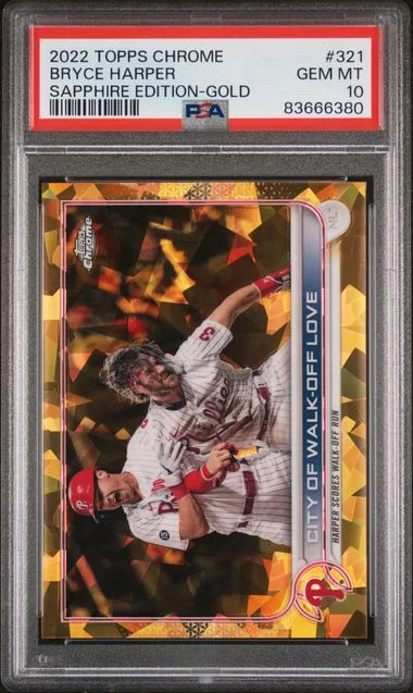 2022 Topps Chrome Sapphire Edition Bryce Harper Gold #321 card image