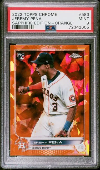 2022 Topps Chrome Sapphire Edition Jeremy Pena Orange #583 card image