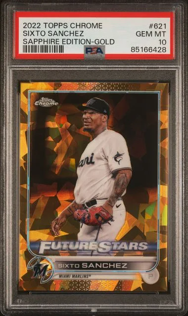 2022 Topps Chrome Sapphire Edition Sixto Sanchez Gold #621 card image