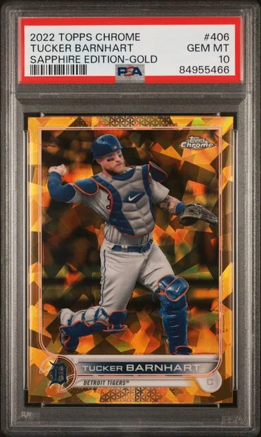 2022 Topps Chrome Sapphire Edition Tucker Barnhart Gold #406 card image