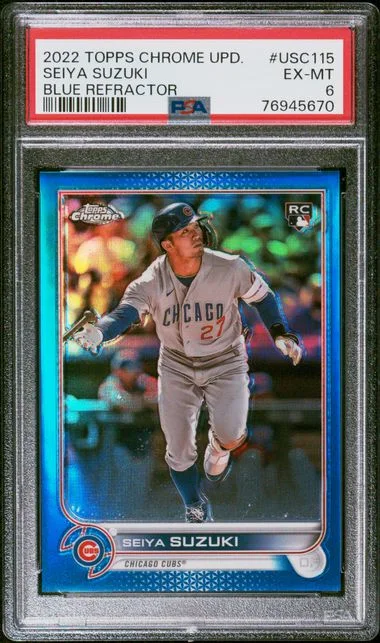 2022 Topps Chrome Seiya Suzuki Blue Refractor #USC115 card image