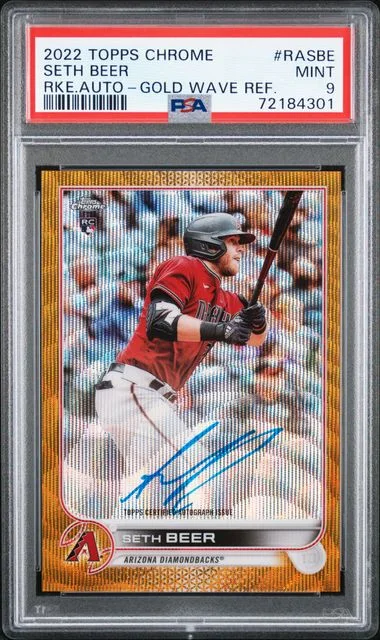 2022 Topps Chrome Seth Beer Autographs Gold Wave Refractor #RA-SBE card image