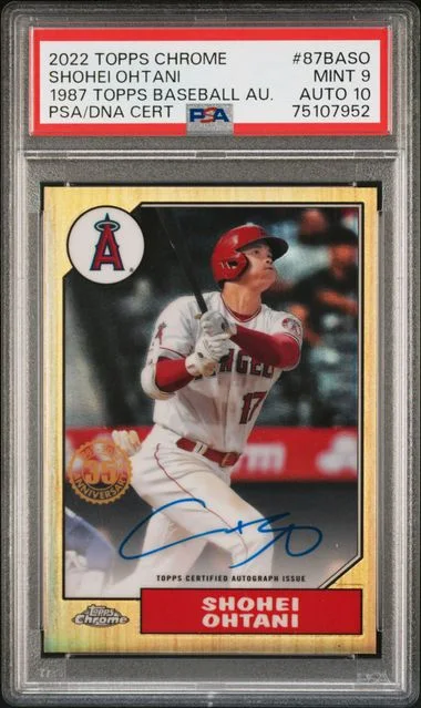 2022 Topps Chrome Shohei Ohtani 1987 Topps Baseball Autographs #87BA-SO card image