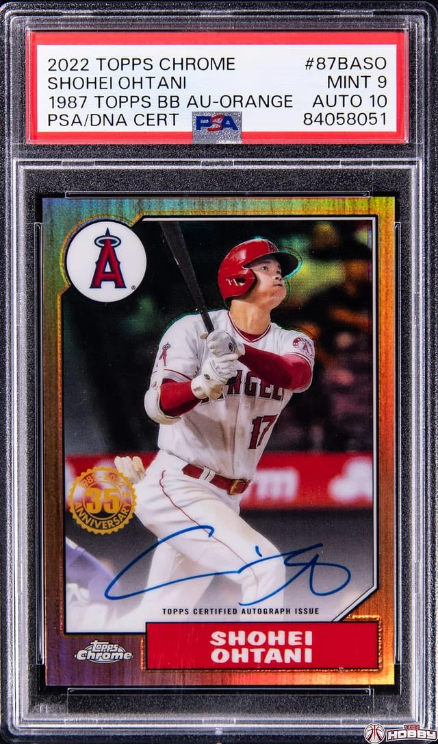 2022 Topps Chrome Shohei Ohtani 1987 Topps Baseball Autographs #87BASO card image