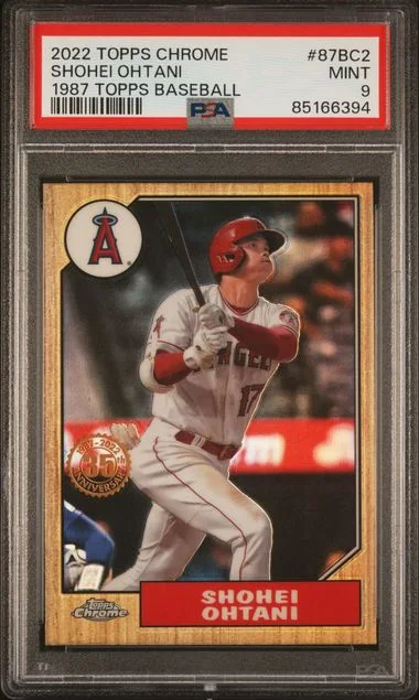 2022 Topps Chrome Shohei Ohtani 1987 Topps Baseball #87BC2 card image