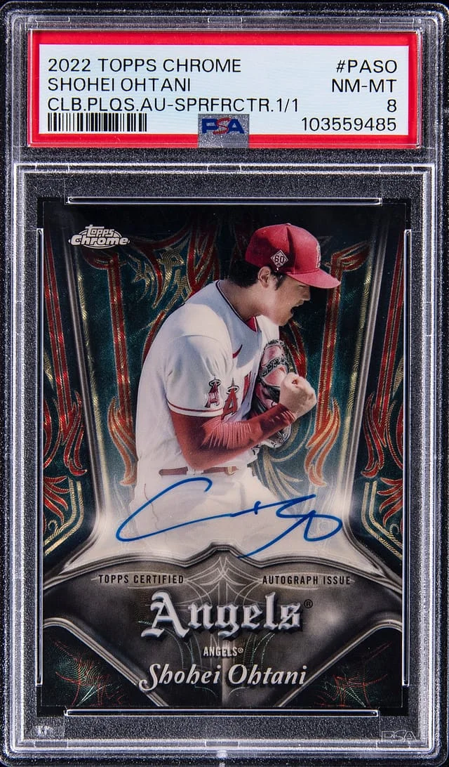 2022 Topps Chrome Shohei Ohtani Club Plaques Autographs SuperFractor #PA-SO card image