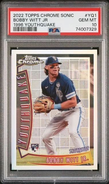 2022 Topps Chrome Sonic Bobby Witt Jr. 1996 Youthquake #YQ-1 card image