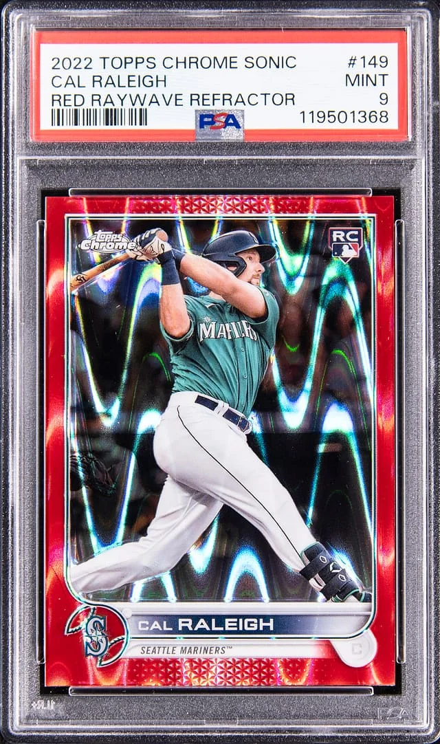 2022 Topps Chrome Sonic Cal Raleigh Red Raywave Refractor #149 card image