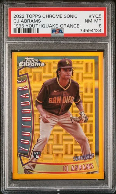 2022 Topps Chrome Sonic CJ Abrams 1996 Youthquake Orange #YQ-5 card image