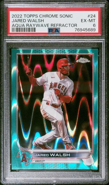 2022 Topps Chrome Sonic Jared Walsh Aqua Raywave Refractor #24 card image