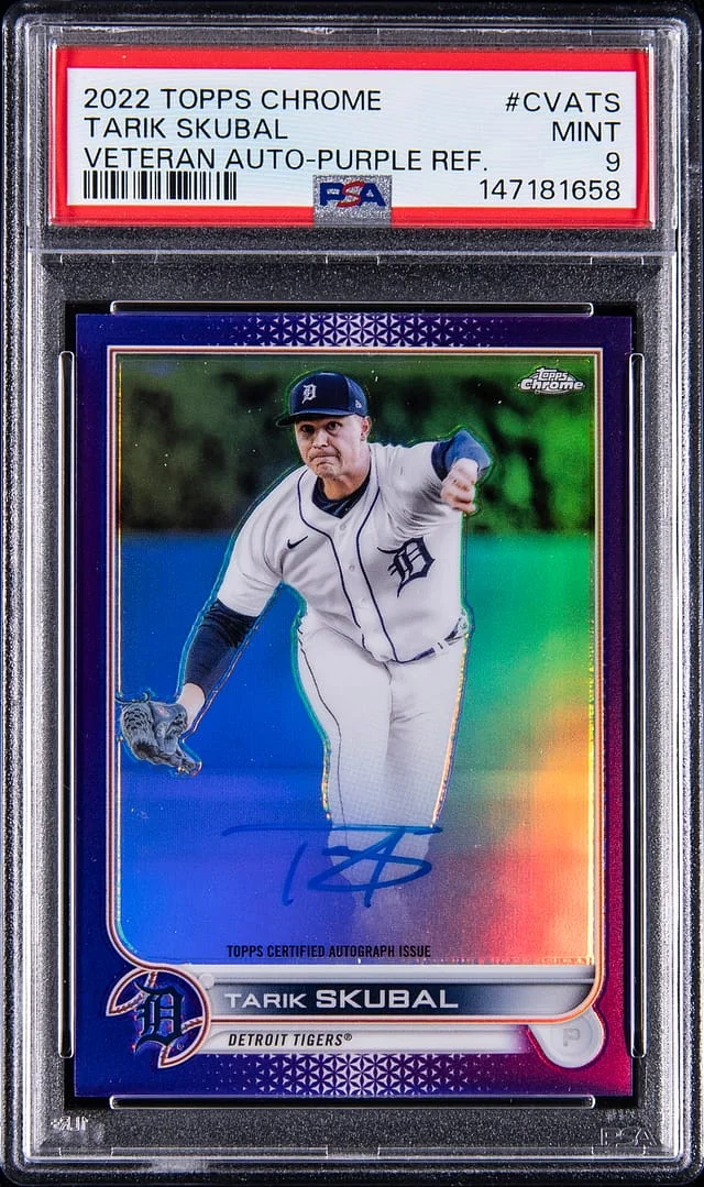 2022 Topps Chrome Tarik Skubal Veteran Autograph Purple Refractor #CVA-TS card image
