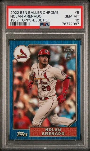 2022 Topps Chrome Topps Blue Refractor 5 Nolan Arenado Ben Baller #1987 card image