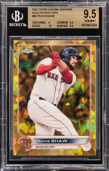 2022 Topps Chrome Travis Shaw Gold Refractor #88 card image