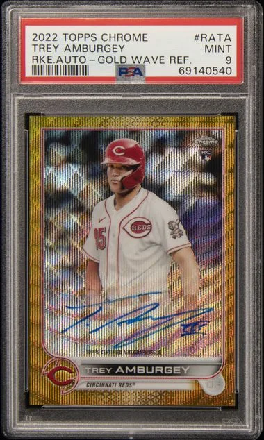 2022 Topps Chrome Trey Amburgey Autographs Gold Wave Refractor #RA-TA card image