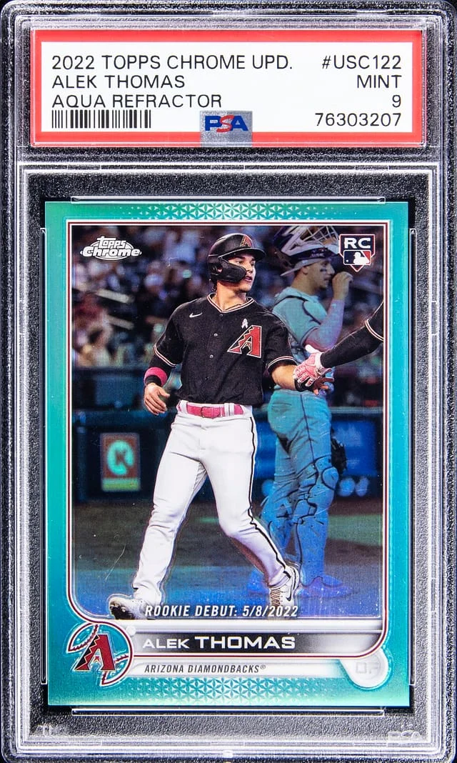 2022 Topps Chrome Update Alek Thomas Aqua Refractor #USC122 card image