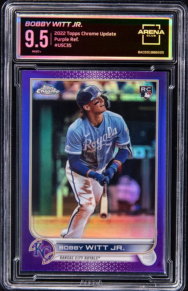 2022 Topps Chrome Update Bobby Witt Jr. - AC MINT+ 9.5 Purple Refractor #USC35 card image