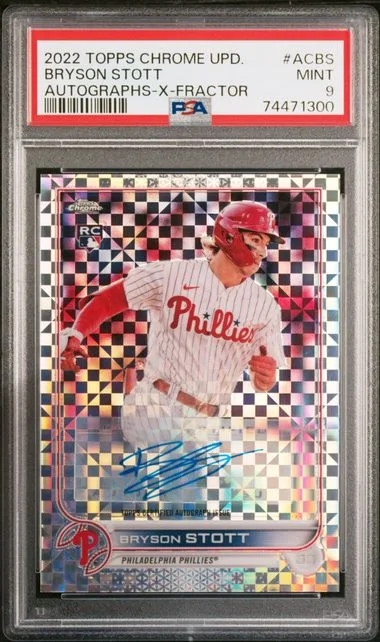 2022 Topps Chrome Update Bryson Stott Autographs X-Fractor #ACBS card image