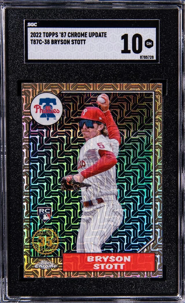 2022 Topps Chrome Update Bryson Stott 87 Topps Design #T87C-38 card image