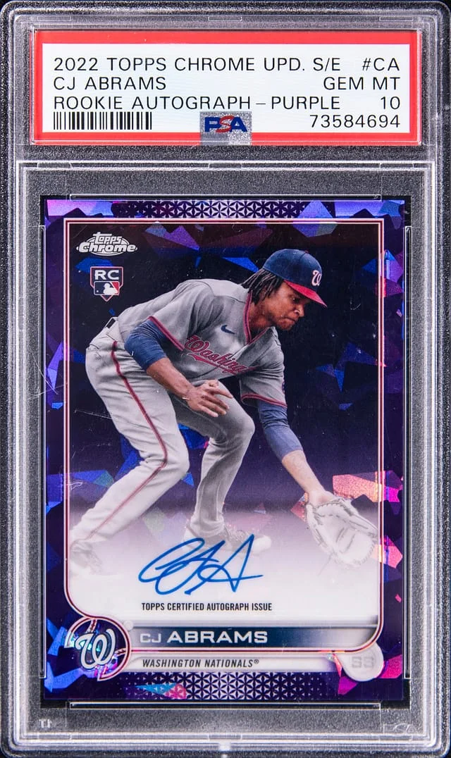 2022 Topps Chrome Update CJ Abrams S/E Autograph Purple #RA-CA card image