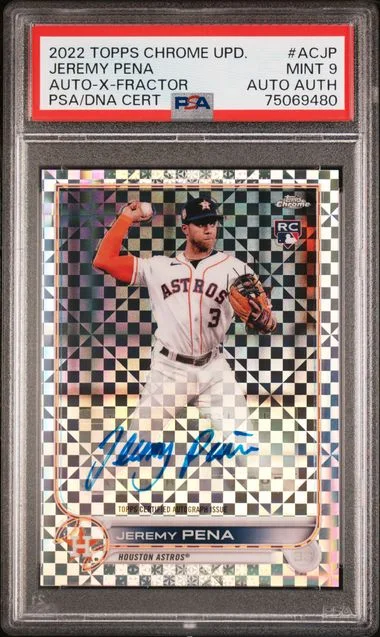 2022 Topps Chrome Update Jeremy Pena Autographs X-Fractor #AC-JP card image
