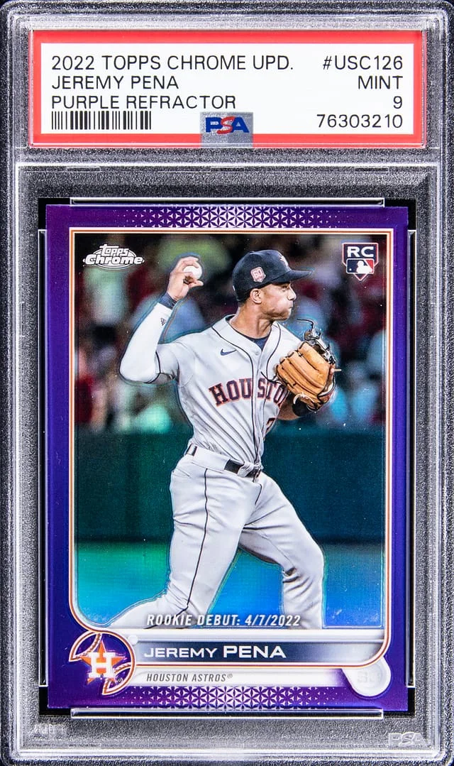 2022 Topps Chrome Update Jeremy Pena Purple Refractor #USC126 card image