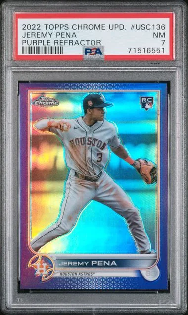 2022 Topps Chrome Update Jeremy Pena Purple Refractor #USC136 card image