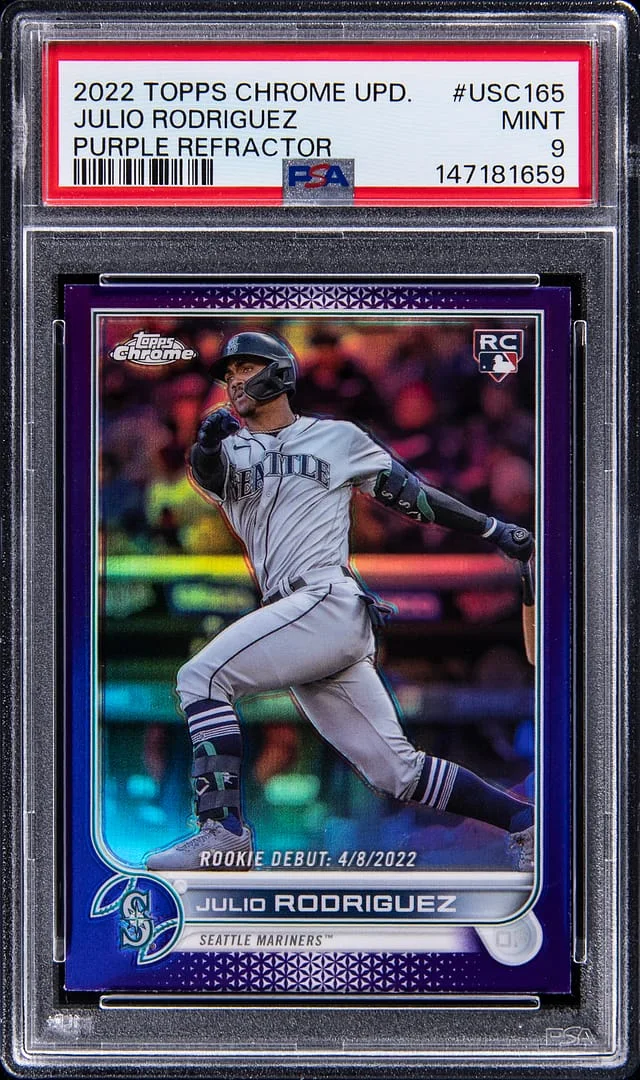 2022 Topps Chrome Update Julio Rodriguez Purple Refractor #USC165 card image