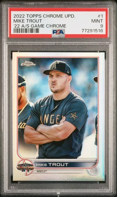 2022 Topps Chrome Update Mike Trout 2022 All-Star Game Chrome #1 card image