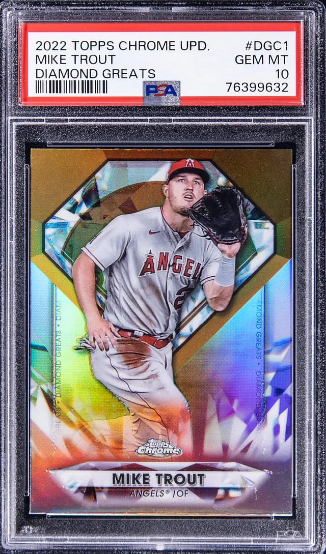 2022 Topps Chrome Update Mike Trout Diamond Greats #DGC1 card image