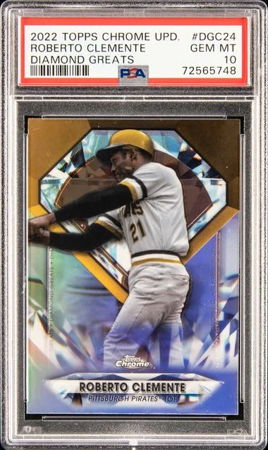 2022 Topps Chrome Update Roberto Clemente Diamond Greats #DGC24 card image
